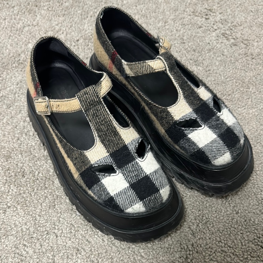 Burberry Wool Nova Check Brogues Loafers